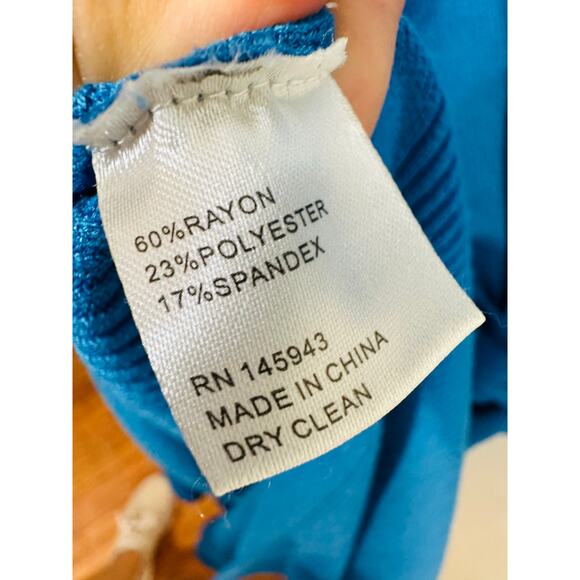 TOCCIN X RTR Blue Sleeveless Crewneck Racer-Front Tie Midi Dress Size Large - Picture 11 of 15